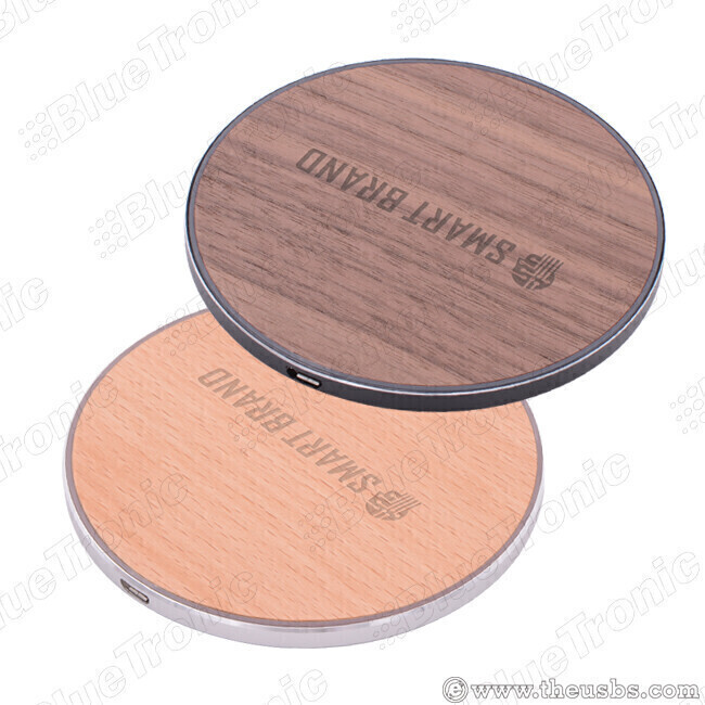 Wireless charger with Wood/Bamboo cover